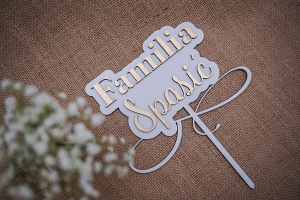 Cake topper personalizat "Familia"