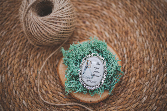 Brosa pentru buchet personalizata "Forever yours"