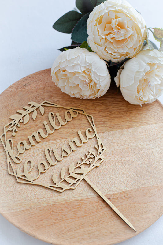 Cake topper personalizat „Familia 2”, handmade