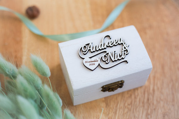 Cutie de verighete personalizata "Mini cufar"