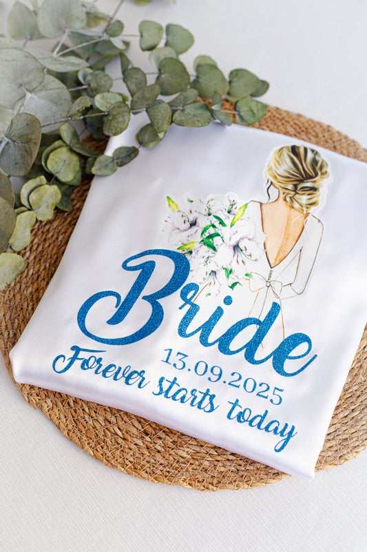 Halat mireasa cu dantela personalizat "Flori"