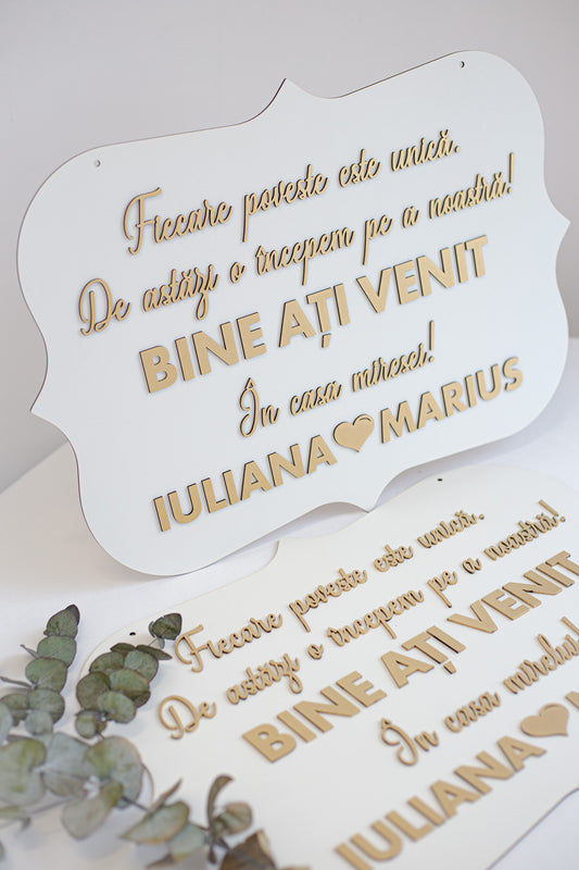 Set placute personalizate 60x40 cm "Poveste unica"