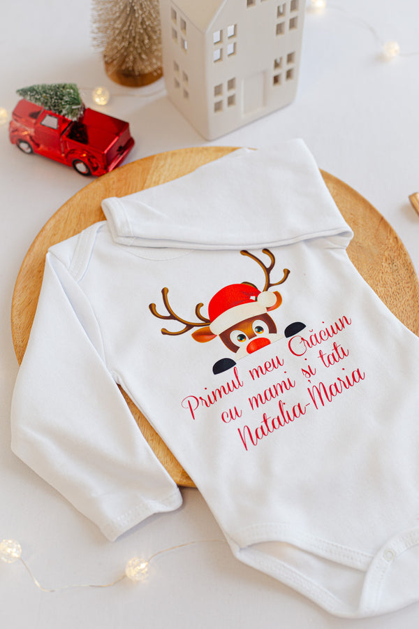 Body personalizat "Primul meu Crăciun cu mami si tati"