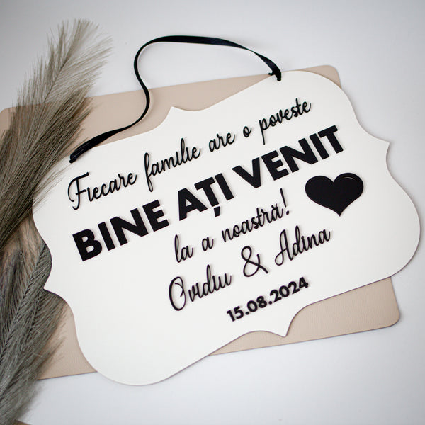 Placuta personalizata 42x30 cm "Fiecare familie"