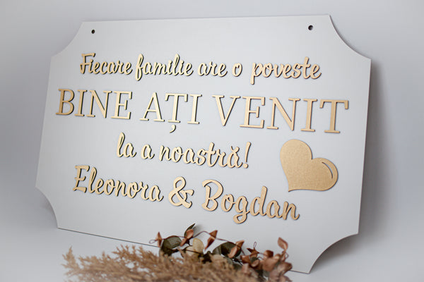 Placuta personalizata 60x40 cm "Bine ati venit"