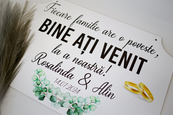 Placuta personalizata printata 60x40 cm "Fiecare familie"