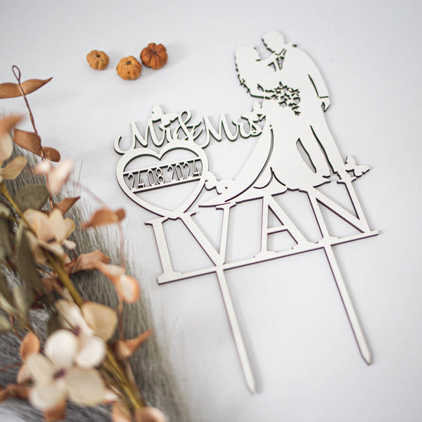 Cake topper personalizat "Fluturi"