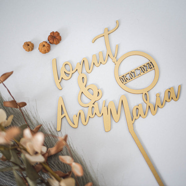 Cake topper personalizat "Numele voastre"