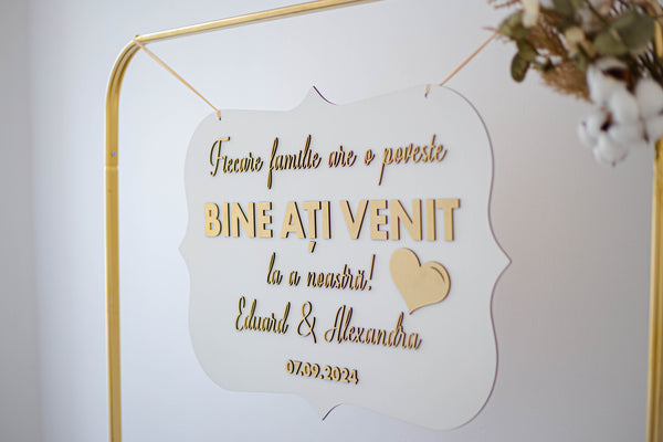 Placuta personalizata 60x40 cm "Fiecare familie"