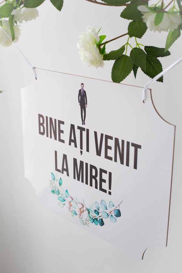 Placuta printata "Bine ati venit" 42x25 cm