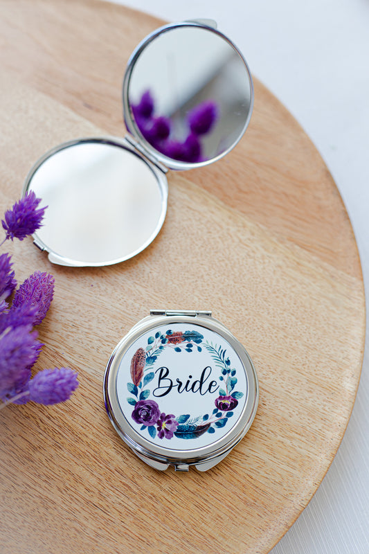 Oglindă personalizată „Bride” - Feathers, handmade