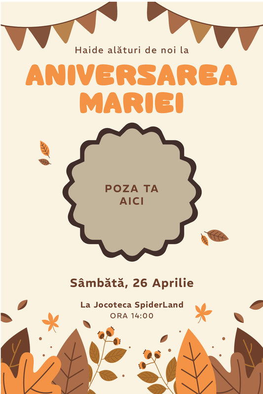 Invitații digitale aniversare „Poza ta”