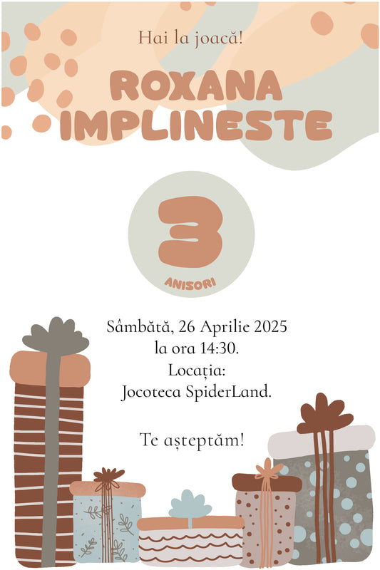 Invitații digitale aniversare „Presents”