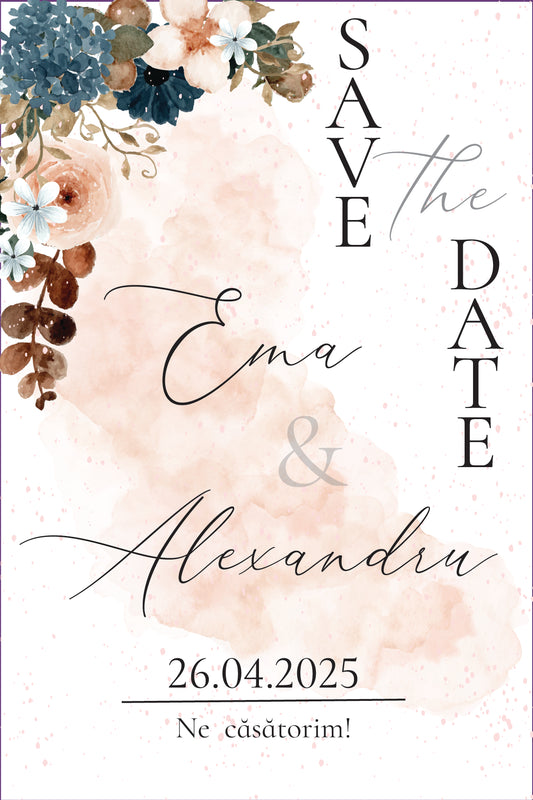 Invitatii digitale Save the date "Floral"
