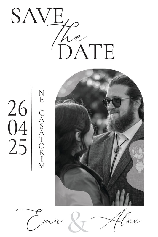 Invitatii digitale Save the date "Black&White"