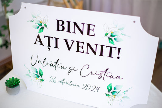 Placuta personalizata printata 60x40 cm "Welcome"