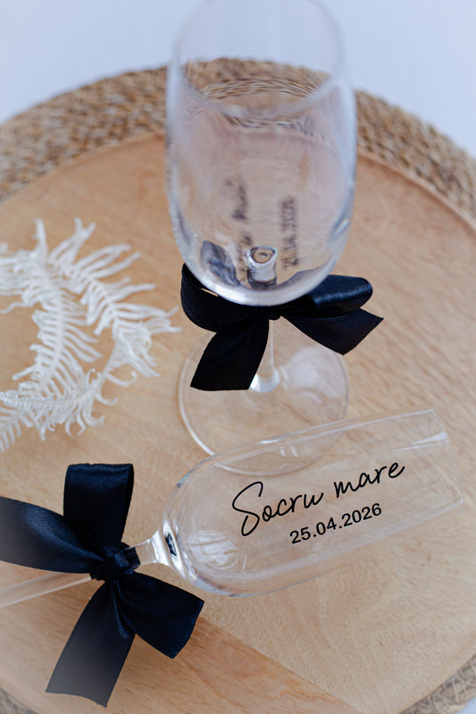 Set pahare de sampanie personalizate "Parinti"