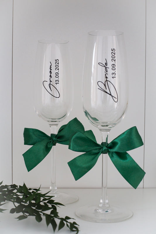 Set pahare de sampanie personalizate "Cheers!"