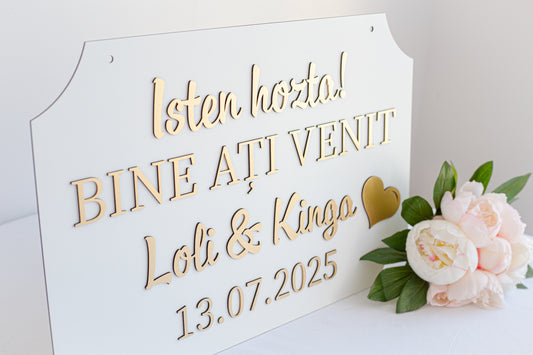 Placuta personalizata 60x40 cm "Isten hozta!"