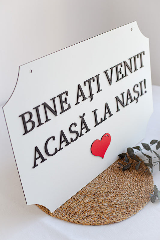 Placuta personalizata 60x40 cm "Acasa la nasi"