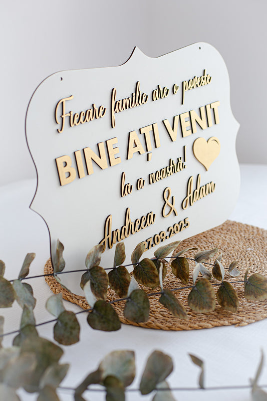 Placuta personalizata 60x40 cm "Fiecare familie"