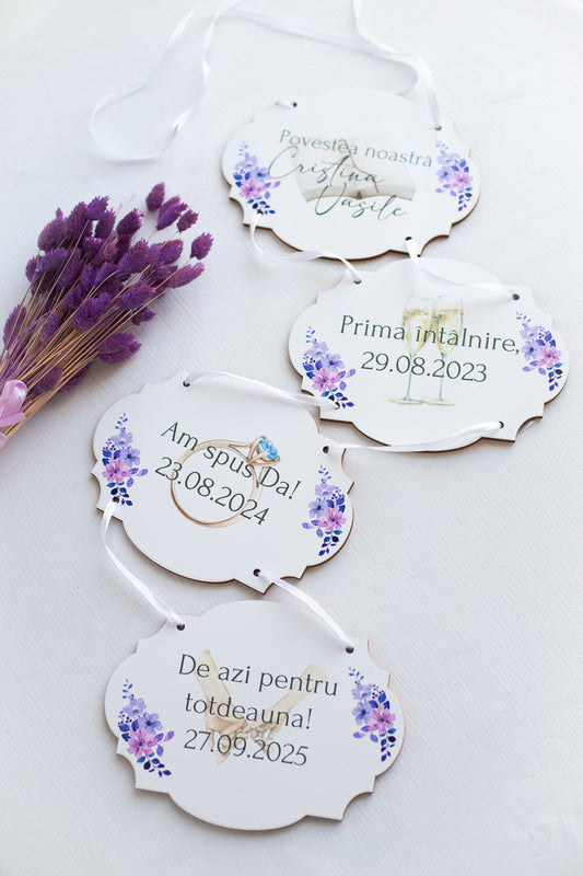 Set 4 placute Save the date "Etape"