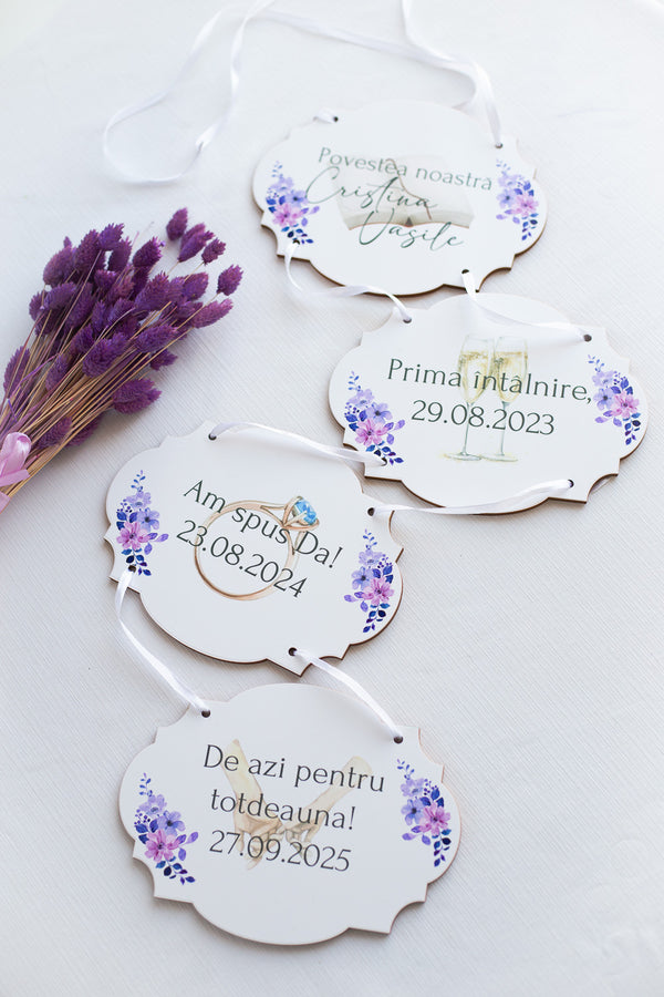 Set 4 placute Save the date "Etape"