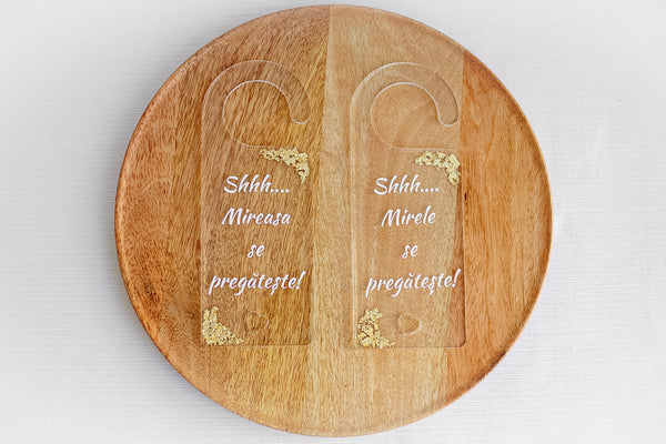 Set semne de usa personalizate plexiglass "Gold"