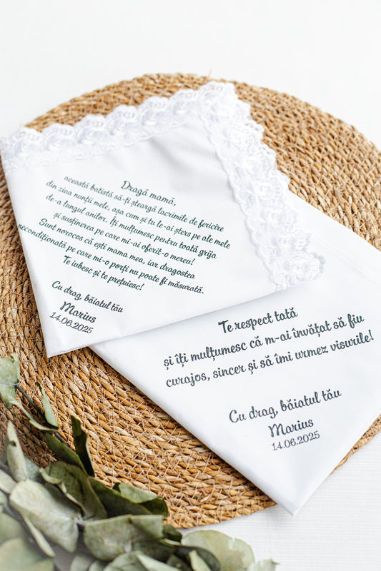 Set batiste personalizate pentru tatal si mama mirelui 2