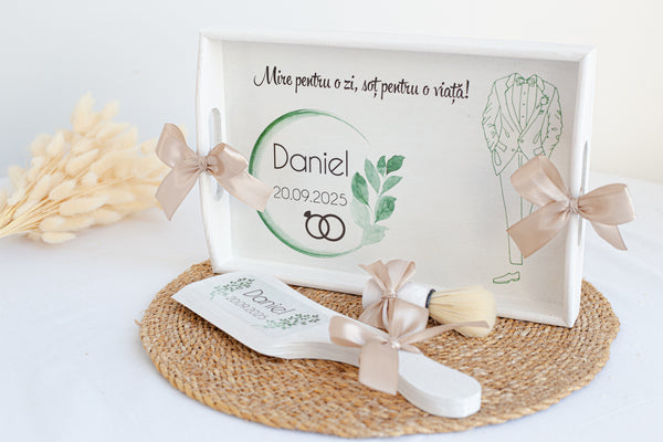 Tavita de gatit personalizata pentru mire "Suit 2"
