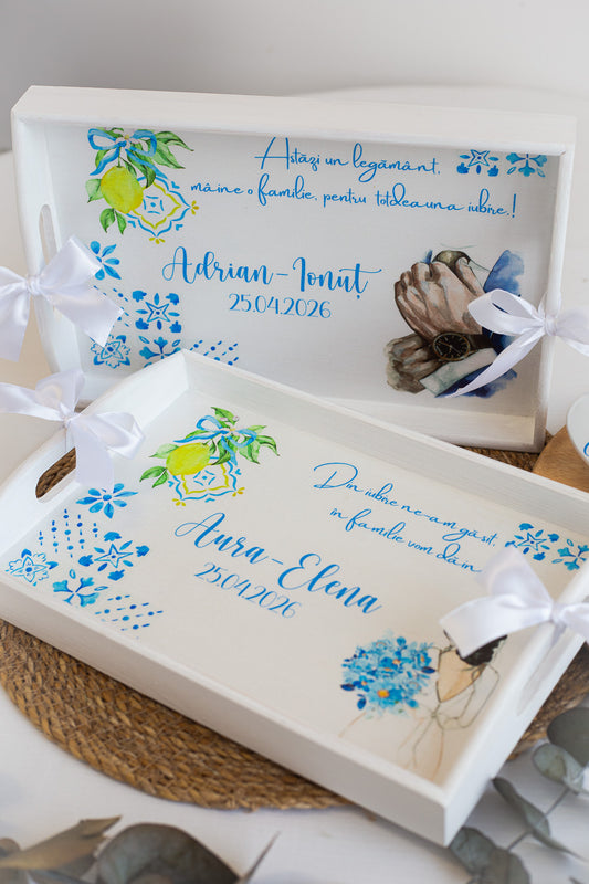 Set personalizat pentru gatitul mirilor "Amalfi"