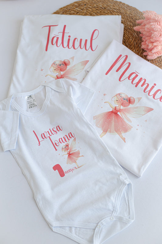 Set tricouri personalizate si body 2 "Mami, tati si bebe"
