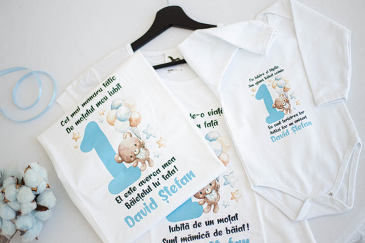 Set tricouri personalizate si body "Mami, tati si bebe"