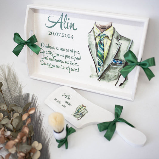 Tavita de gatit personalizata "Groom's Tray"