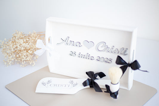 Tavita de gatit personalizata pentru cuplu "Tava mirilor"