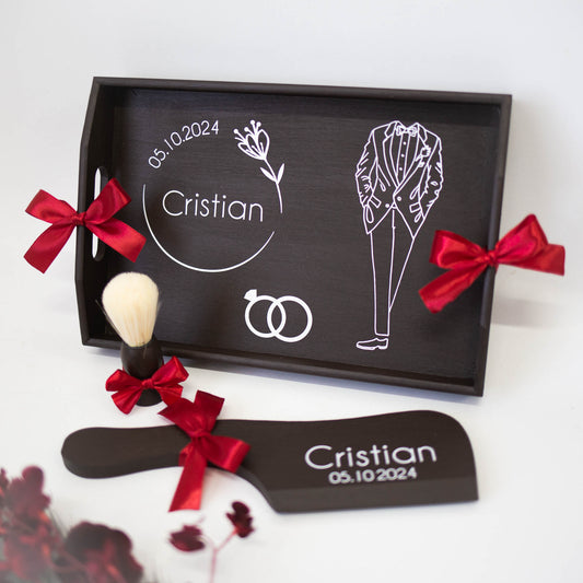 Tavita de gatit personalizata mire "Suit"