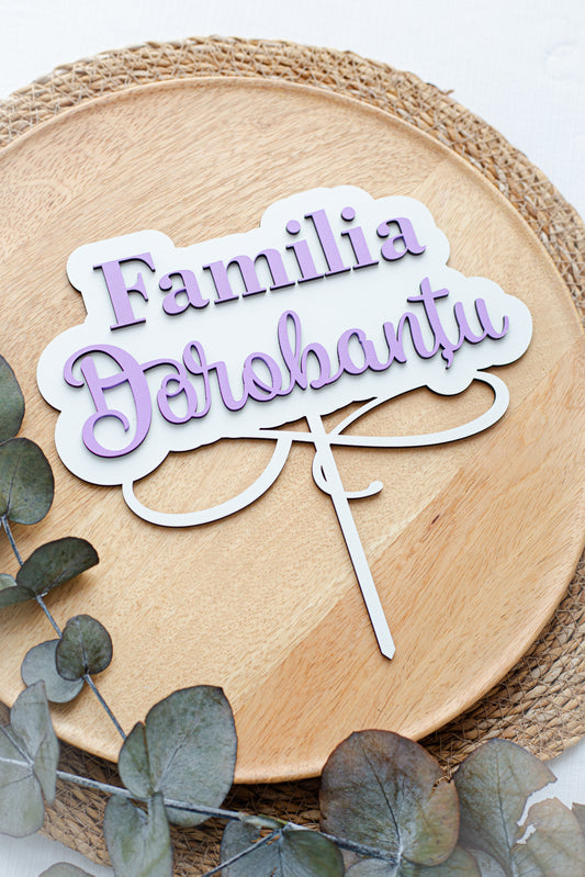 Cake topper personalizat "Familia"