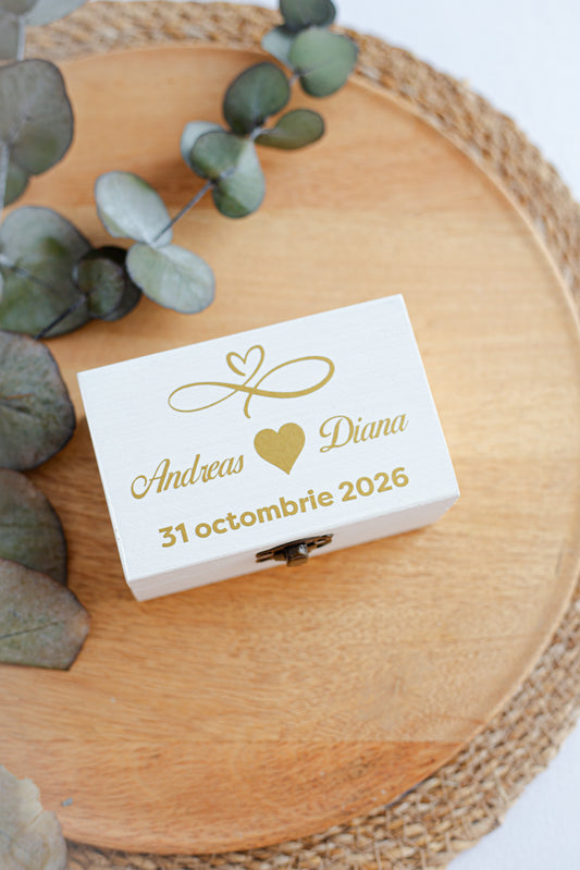 Cutie de verighete personalizata "Infinity"