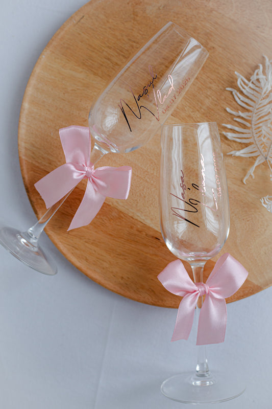 Set pahare de sampanie personalizate "Nasi"