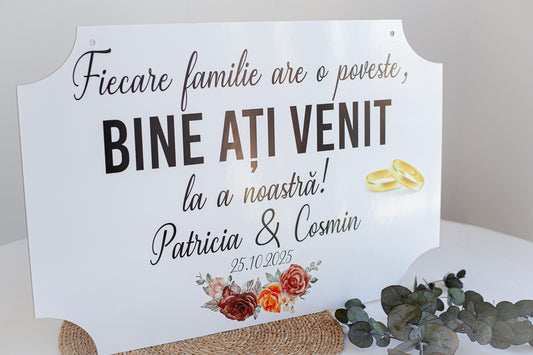 Placuta personalizata printata 60x40 cm "Fiecare familie"