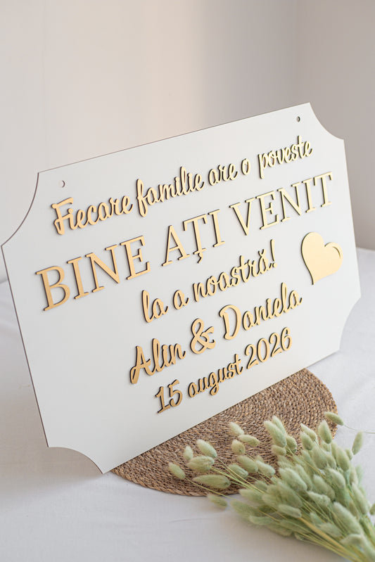 Placuta personalizata 60x40 cm "Bine ati venit"