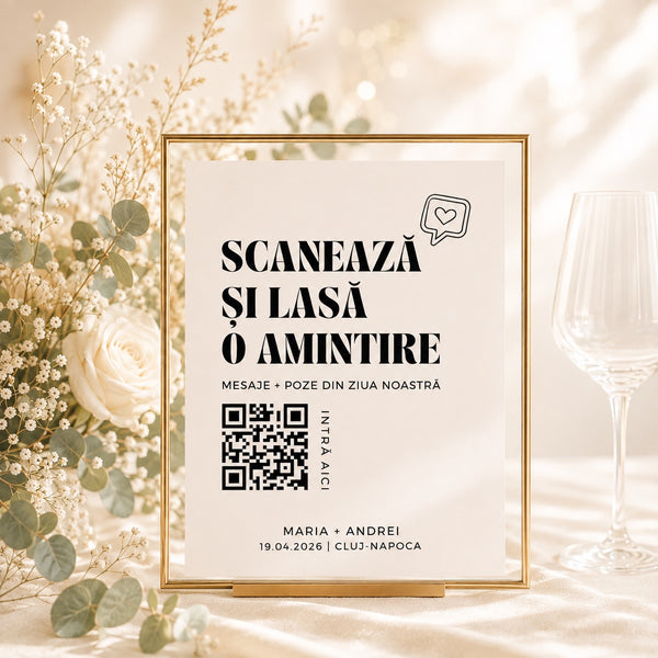 Guestbook digital nuntă — pachet Esențial