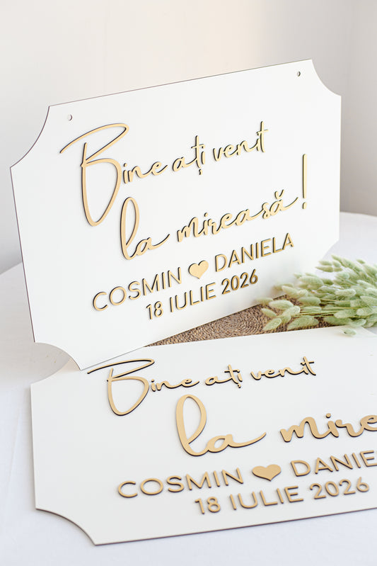 Set placute personalizate 60x40 cm "Gold"